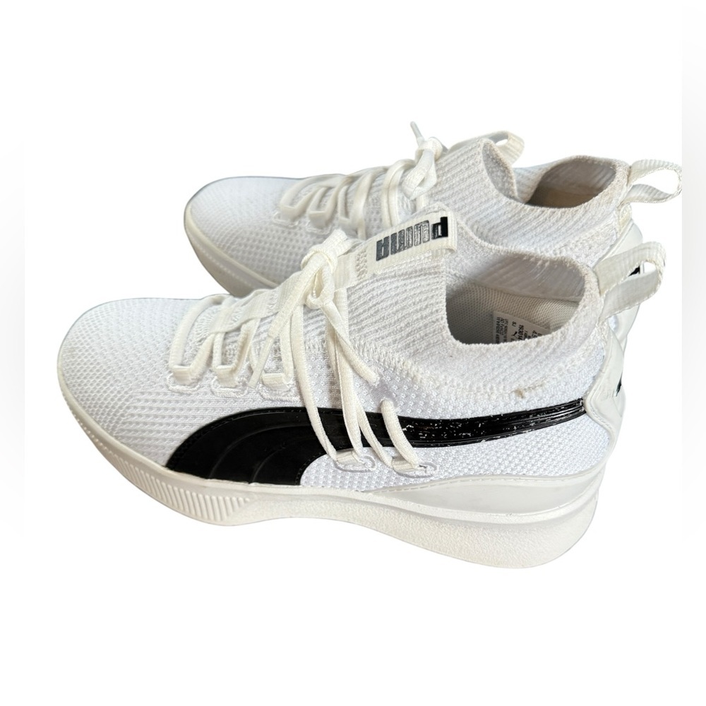Puma Clyde Court Sneakers GW Jr Boys White Mesh with Black Stripe, size 5.5 - Picture 5 of 8